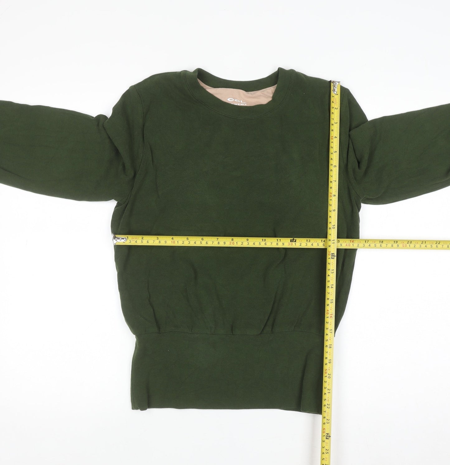 OGL Womens Green Crew Neck Pullover Sweatshirt Size 12
