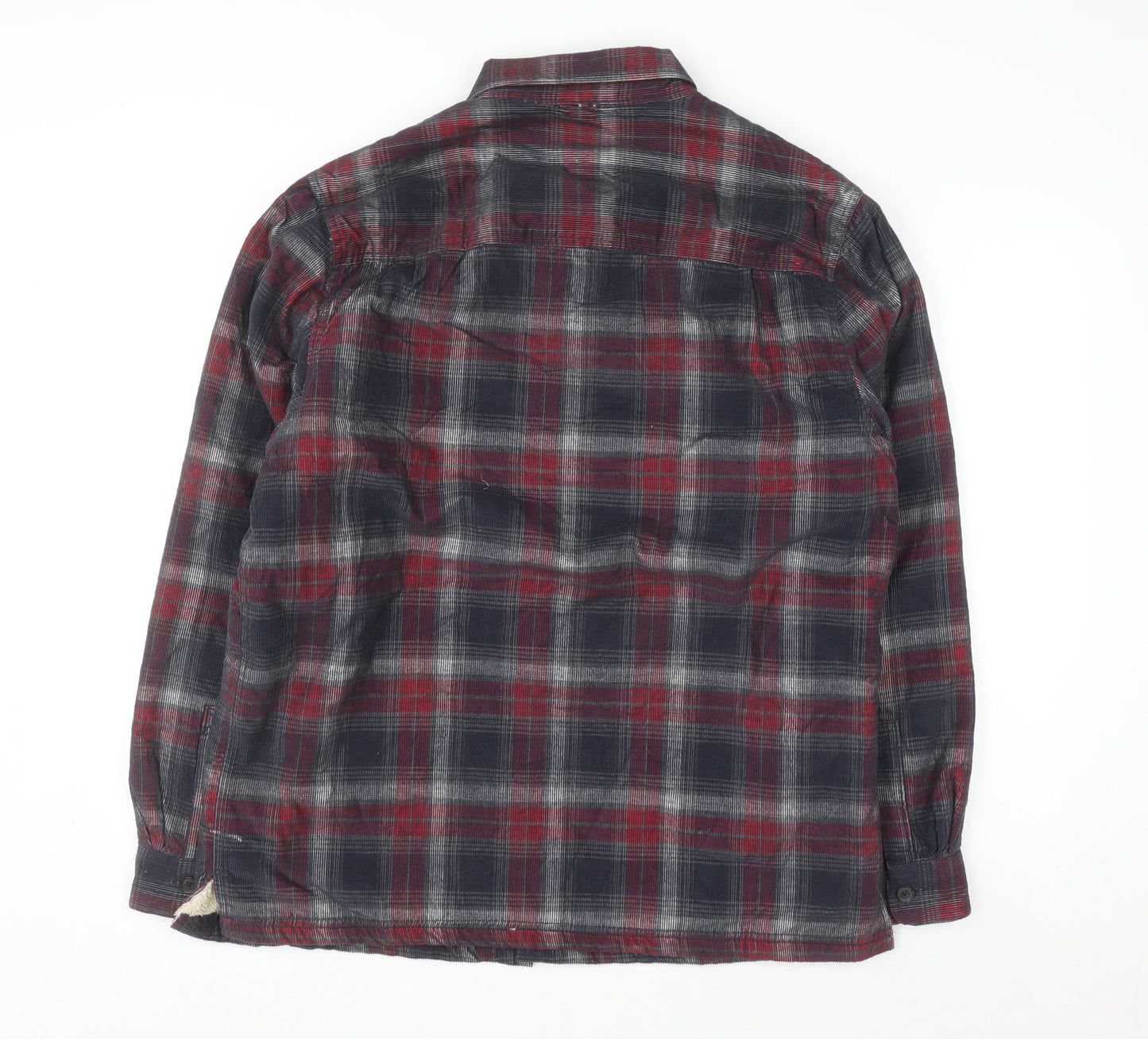 Freedom Foundry Men's Red Plaid Flannel Sherpa Lined Button-Up Shirt L