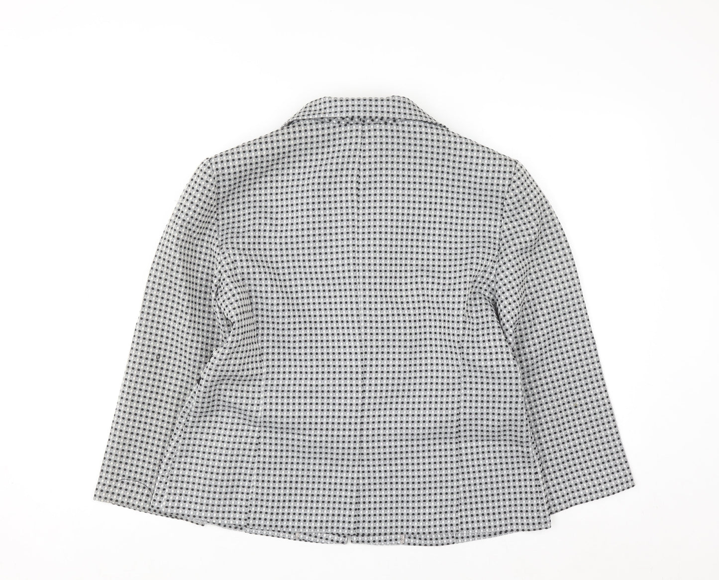 Sweet Women’s Grey Check Single-Breasted Suit Jacket Size 12