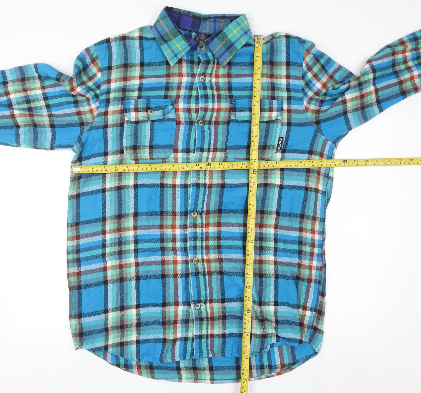 Burton Men's Blue Plaid Flannel Button-Up Shirt Size M