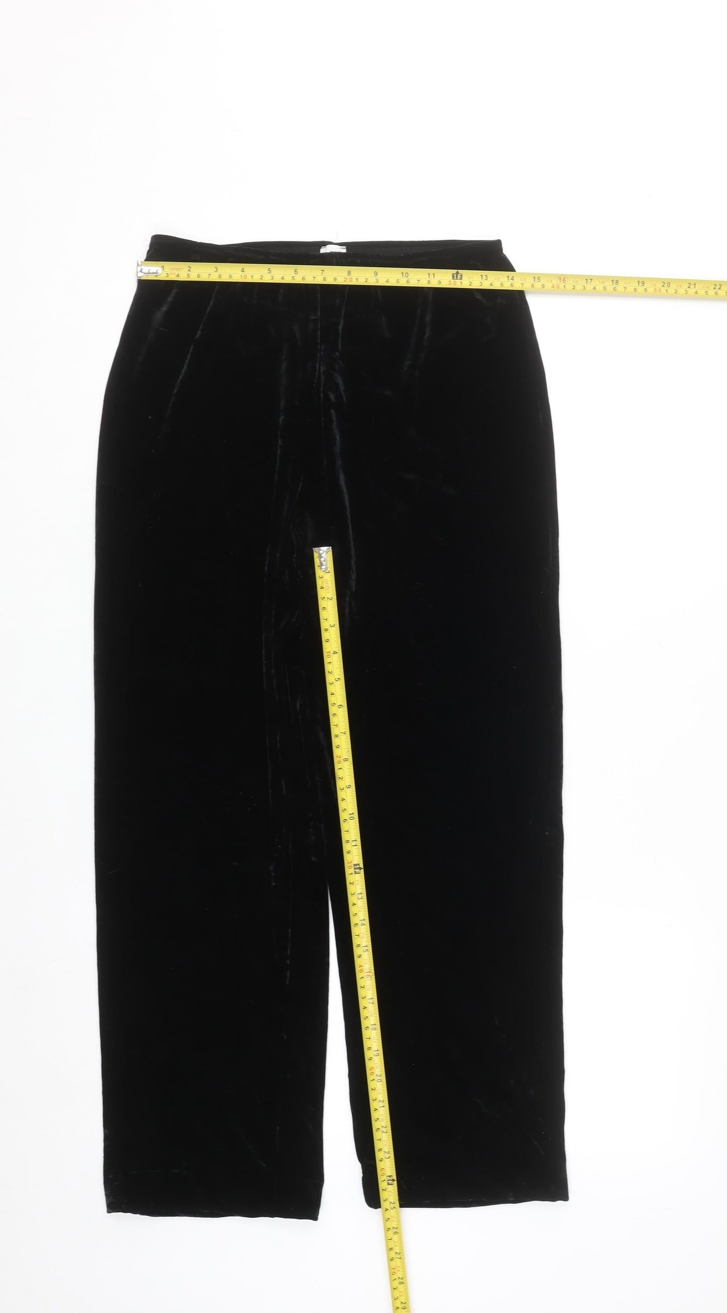 Ronni Nicole Women’s Black Velvet Stretch Trousers Size M