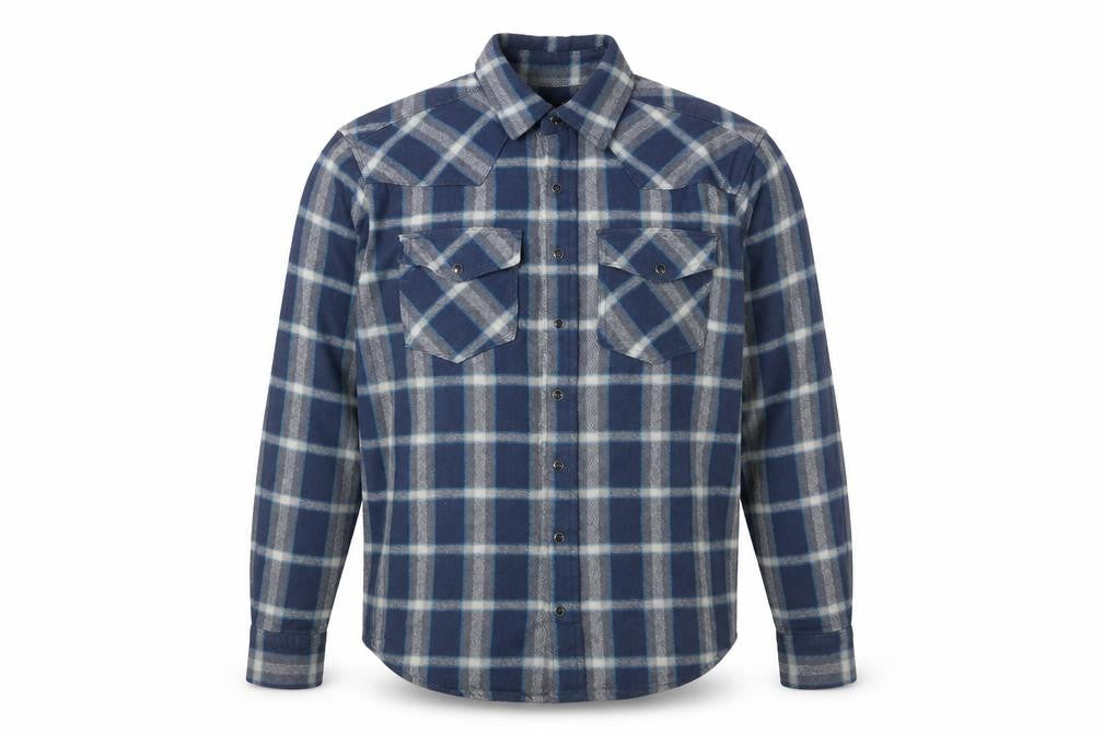 Noble Outfitters Men's Blue Check Flannel Cotton Long Sleeve Shirt M