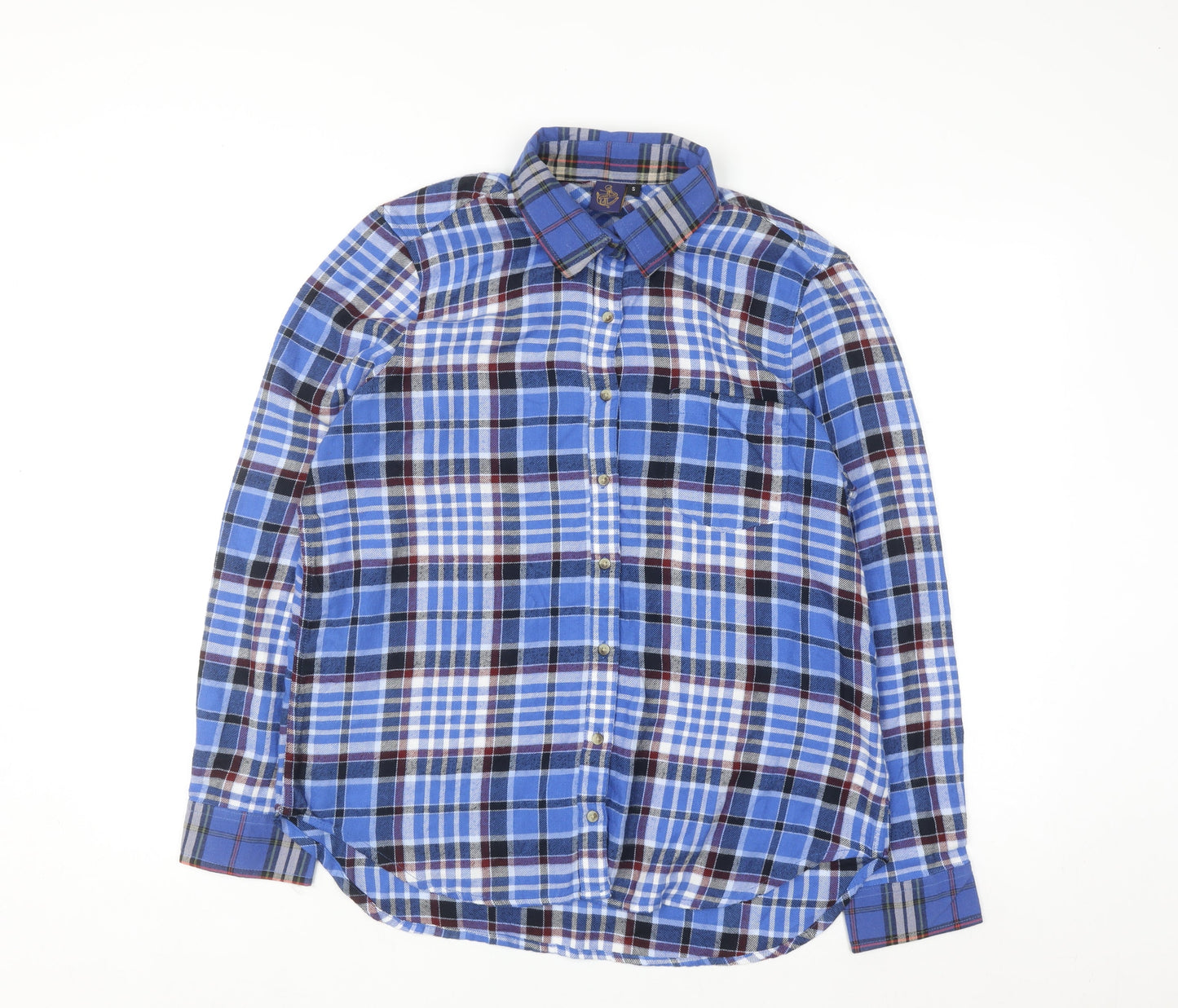 Beyond Retro Men's Blue Plaid Flannel Button-Up Shirt S