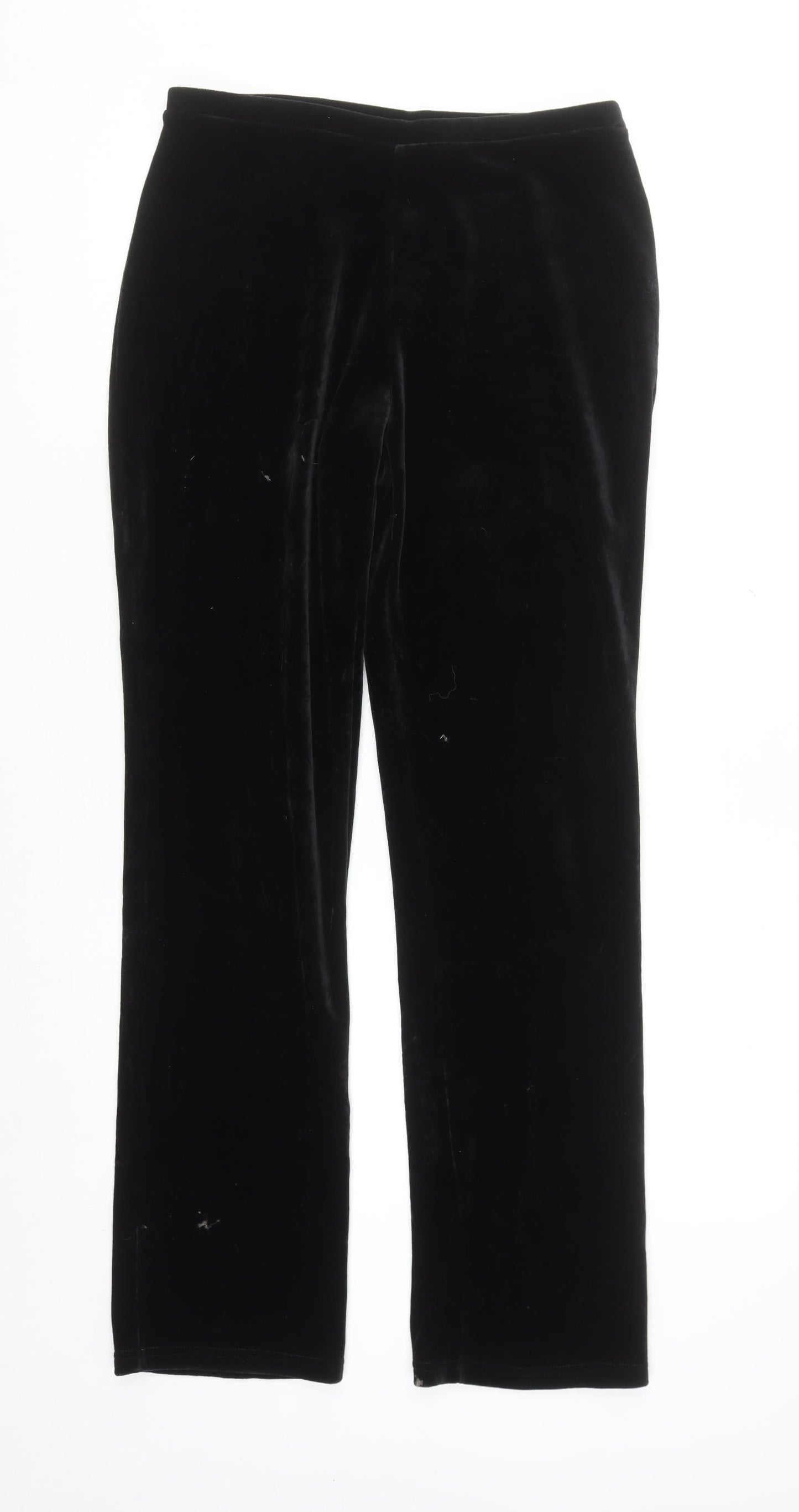 Express Tricot Womens Black Velvet Stretch Straight Trousers M