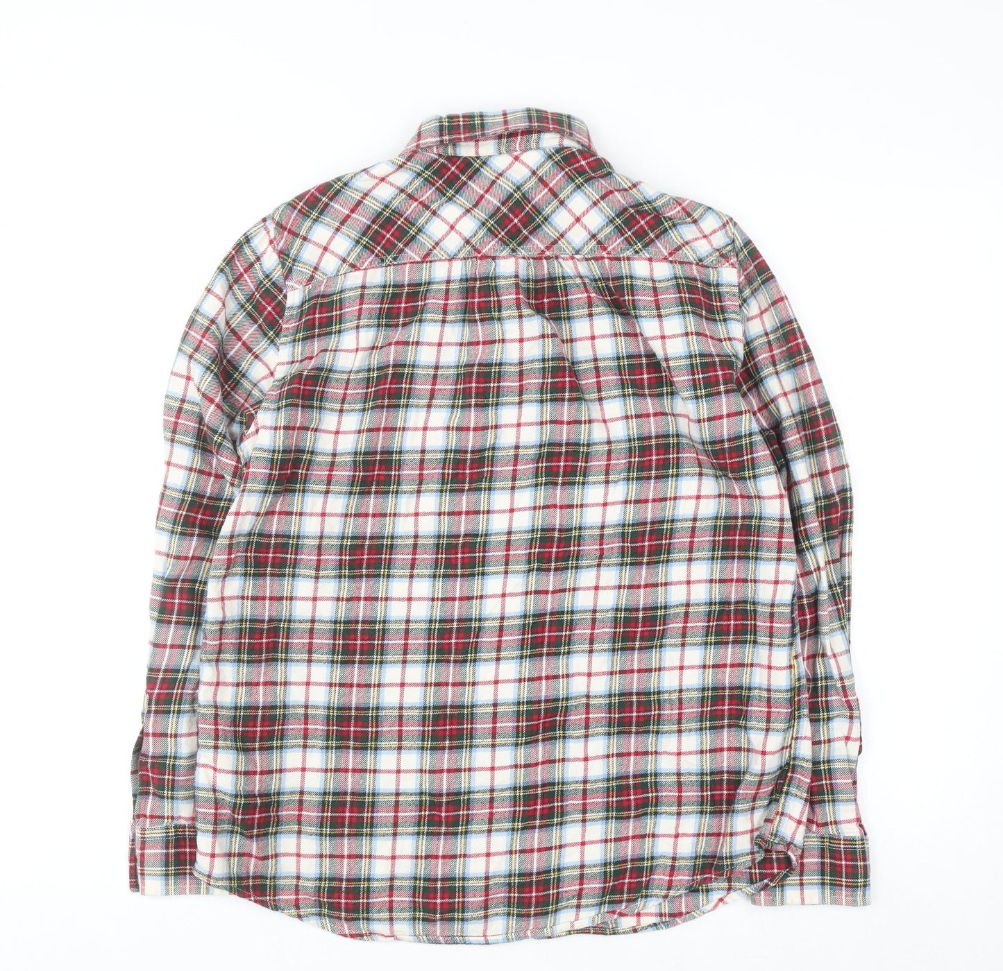 Lands' End Womens Multicoloured Plaid Flannel Button-Up Shirt Size 10