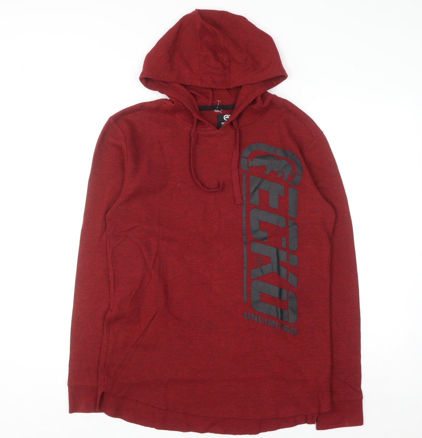 Ecko Unltd Men’s Red Pullover Hoodie L Graphic Print Logo Streetwear