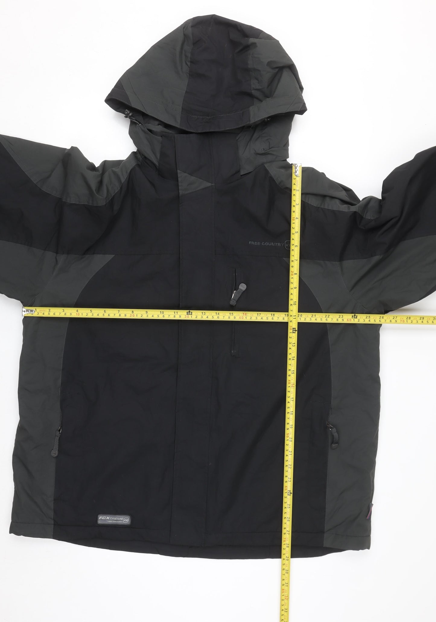 Free Country Men's Black XL Hooded Waterproof Parka Jacket