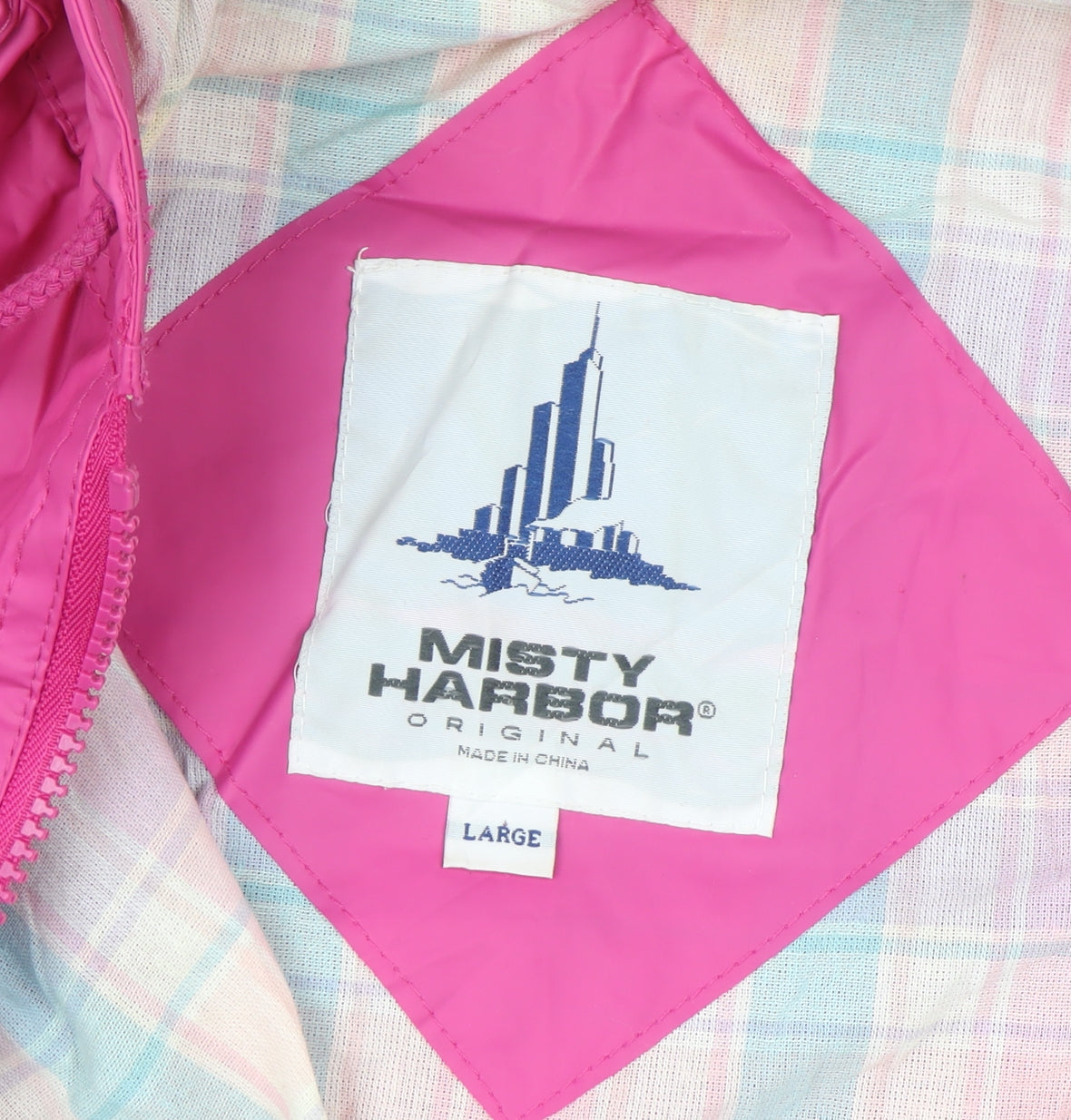 Misty Harbor Womens Pink L Rain Coat Waterproof Hooded Jacket