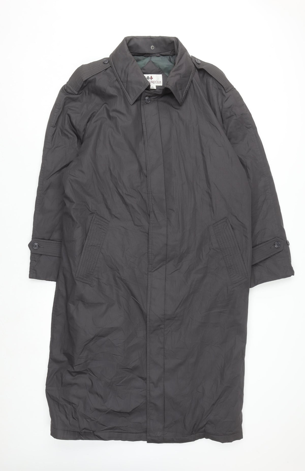 Boulevard Club Men's Grey 38 Trench Coat Lined Long Classic