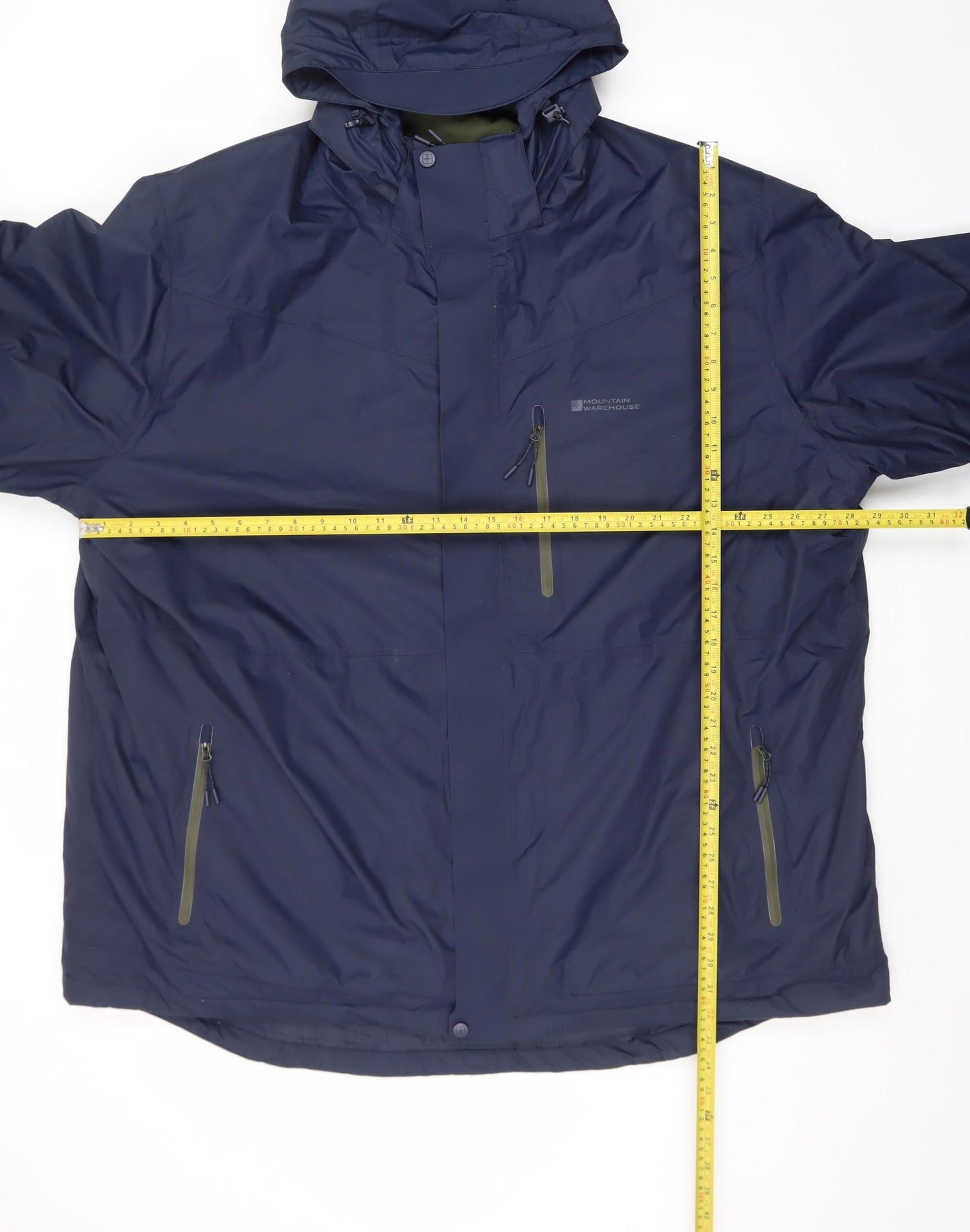 Mountain Warehouse Men’s Blue 4XL Hooded Waterproof Rain Jacket