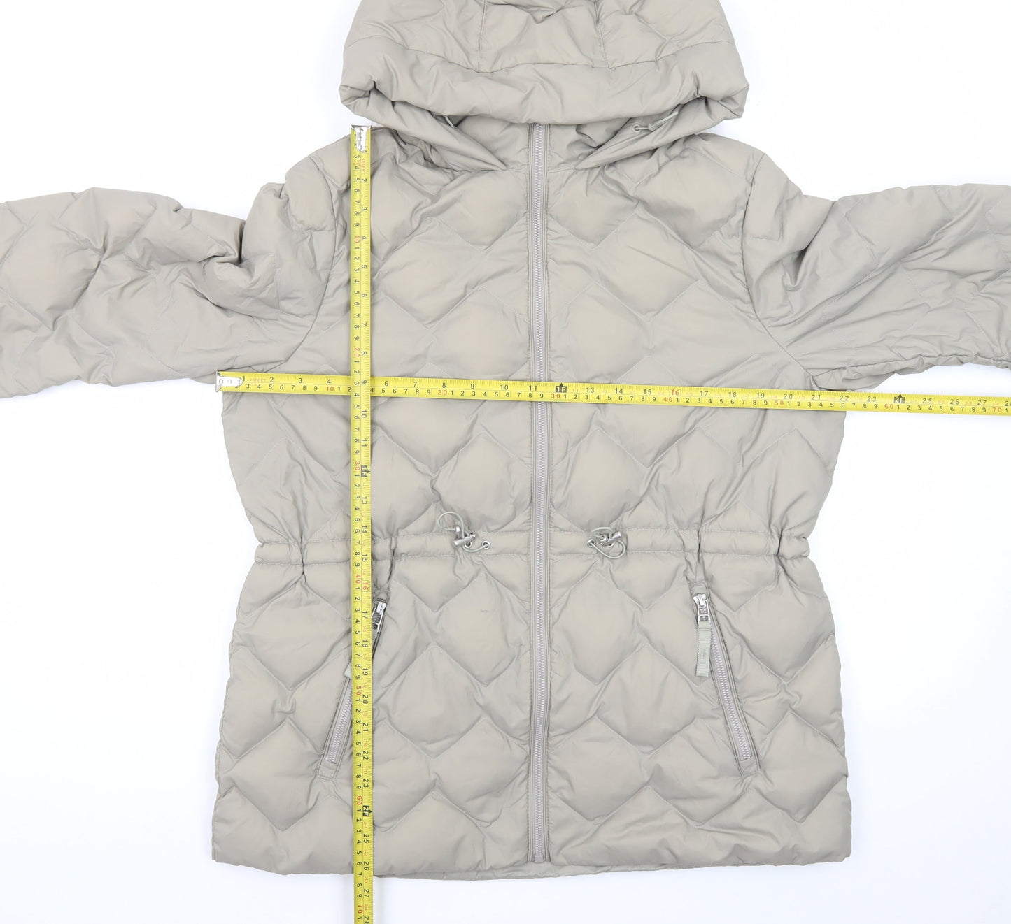 Marks and Spencer Women Beige Size 14 Hooded Puffer Jacket
