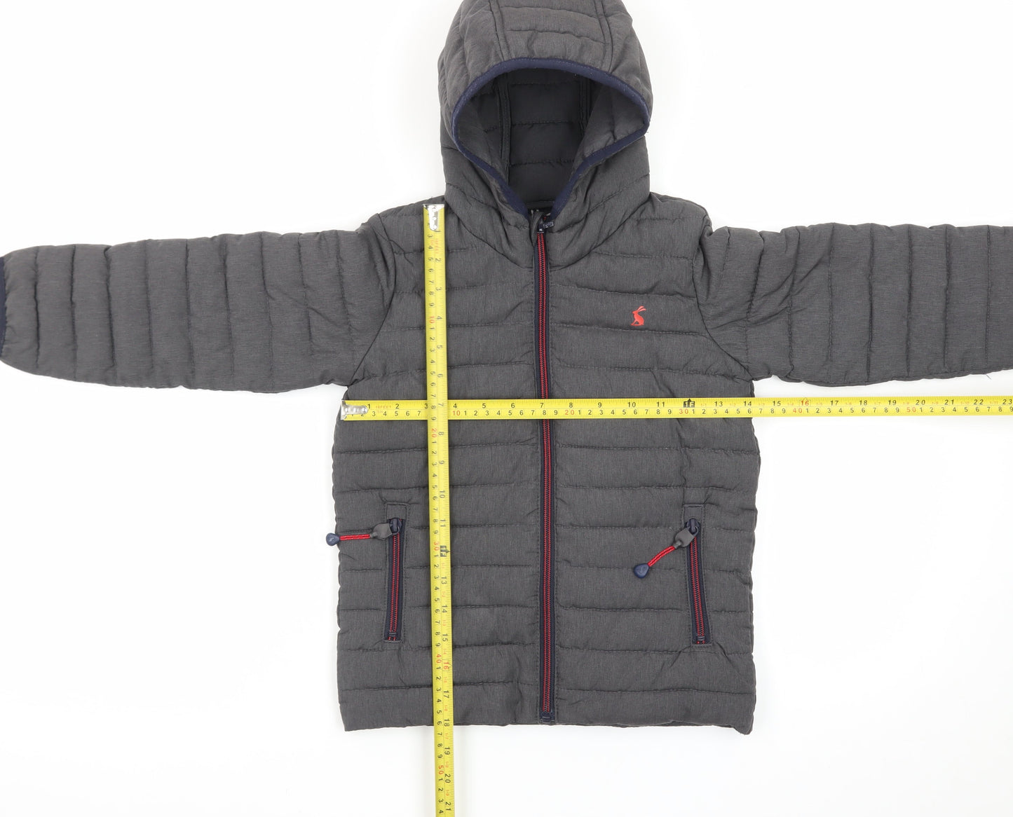 Joules Boys Grey Puffer Jacket Hooded Showerproof Lightweight 6 Years