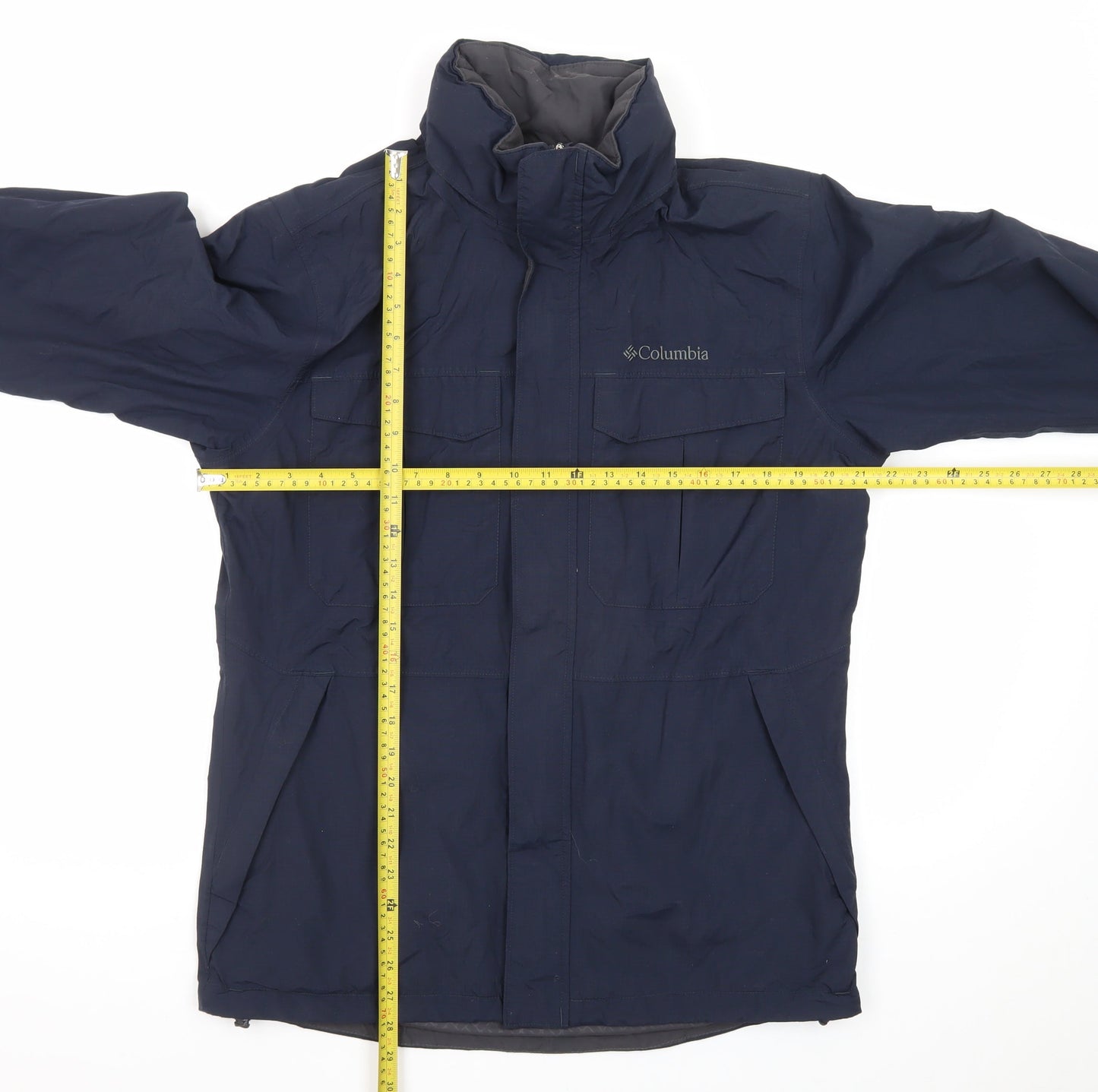 Columbia Mens Blue Waterproof Mid-Length Parka Jacket Size M