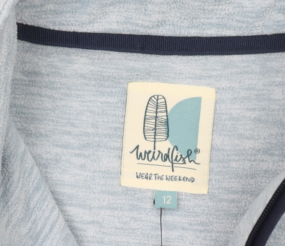 Weird Fish Women's Light Blue 1/4 Zip Pullover Sweatshirt Size 12