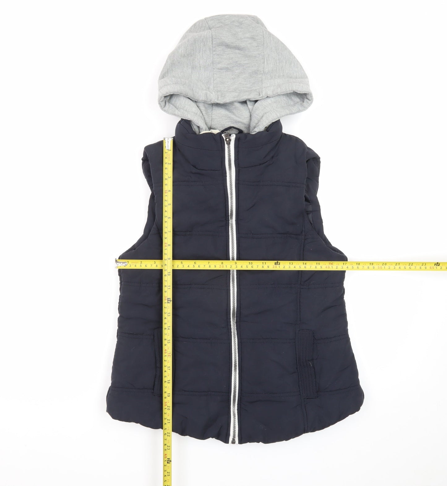 New Look Women’s Black Hooded Puffer Waistcoat UK 12