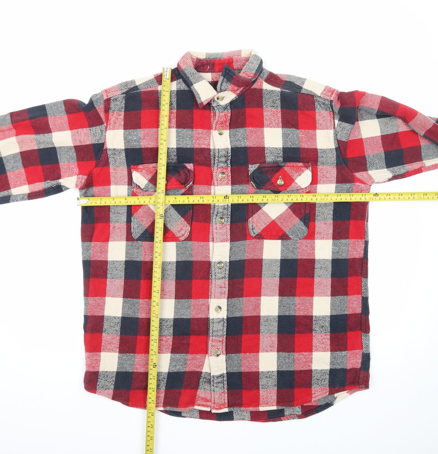 RedHead Men's Red Checked Flannel Button-Up Shirt Size L