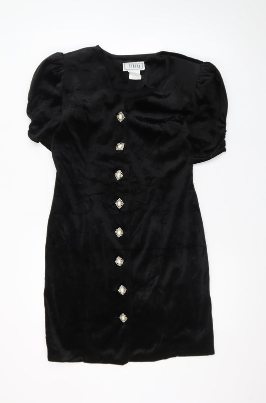 D.B.Y. Ltd Women’s Black Sheath Short Sleeve Vintage Dress Size 8