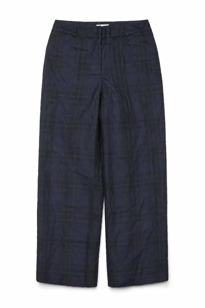 Talbots Blue Check Wool Stretch Women's Trousers Size M
