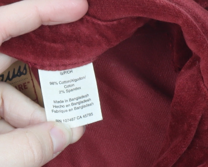 Levi Strauss Women's Red Velvet Cotton Blend Blazer Jacket Size S