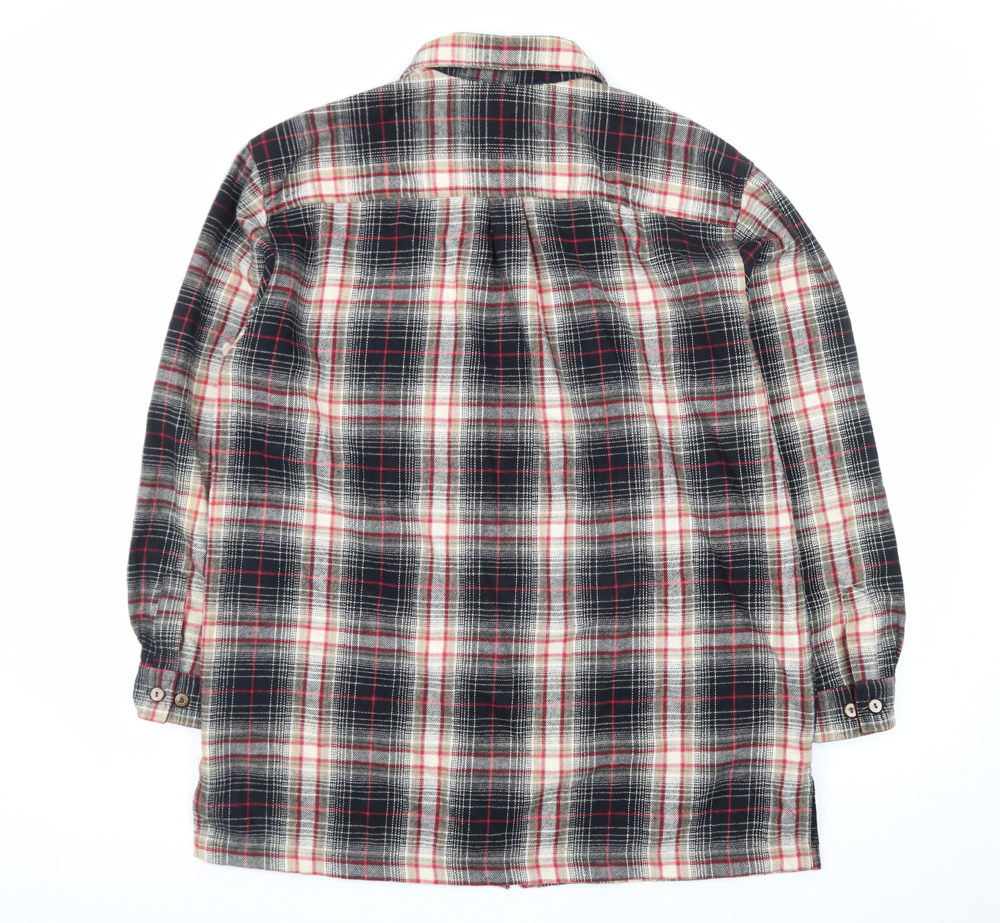 St. Johns Bay Men's Multicoloured Plaid Cotton Flannel Shirt Zip Front L