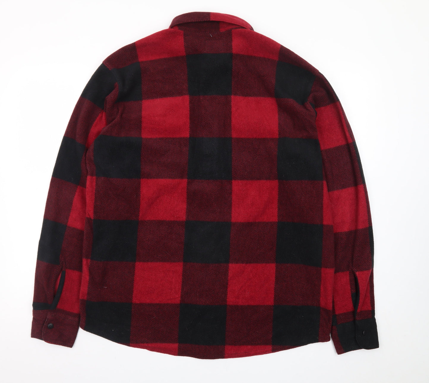 Wrangler Men Red Black Check Flannel Button-Up Shirt M