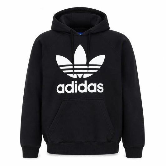 Adidas Mens Black Pullover Hoodie Small Logo Fleece Sweatshirt