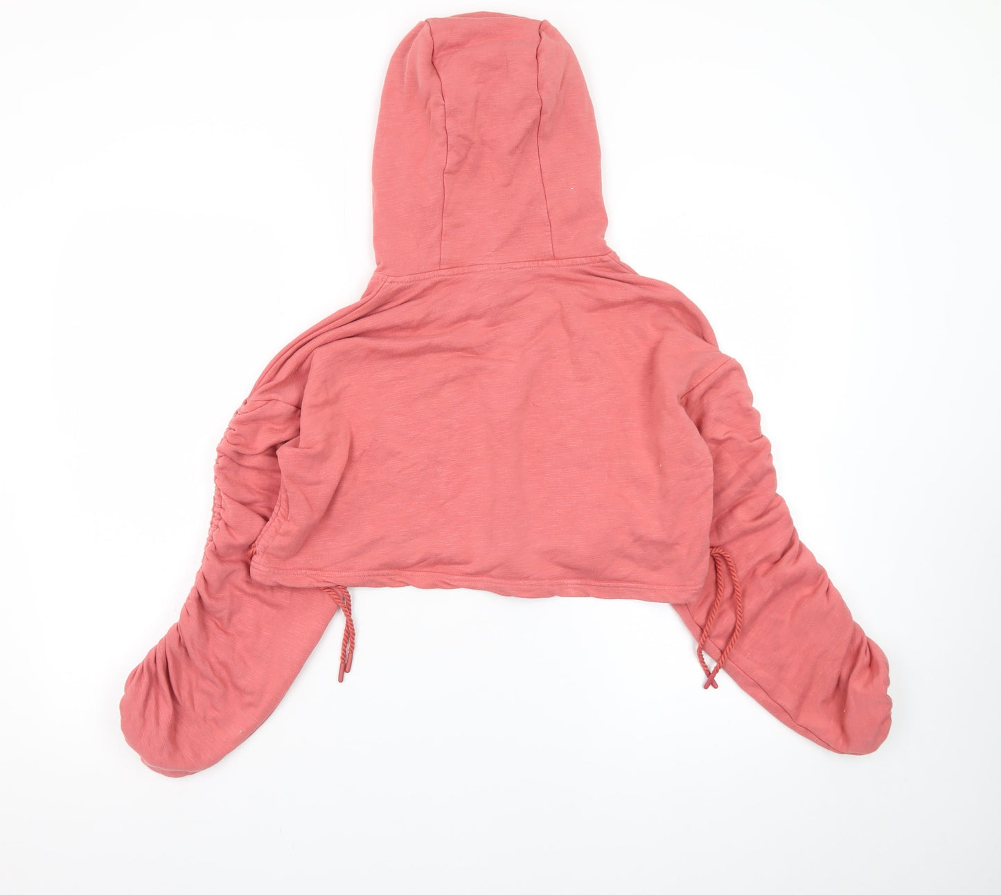 Gymshark Womens Pink Cropped Pullover Hoodie Size S Lightweight