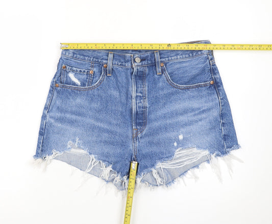 Levi's Women's Blue High Rise Cut-Off Denim Shorts Size 14
