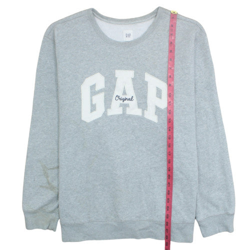 GAP Women's Grey Original Logo Pullover Sweatshirt XL Cotton Blend