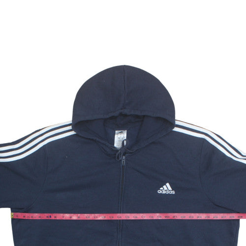 Adidas Mens Navy 3XL Full Zip Hoodie with Logo Detailing