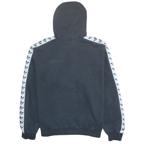 Adidas Men's Black XL Pullover Hoodie with Logo Tape Trim