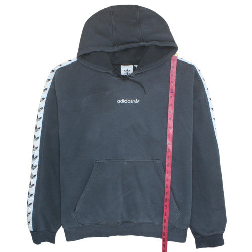 Adidas Men's Black XL Pullover Hoodie with Logo Tape Trim