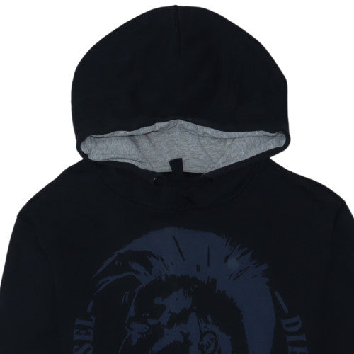 Diesel Industry Men's Black Size M Pullover Hoodie Graphic Print Cotton