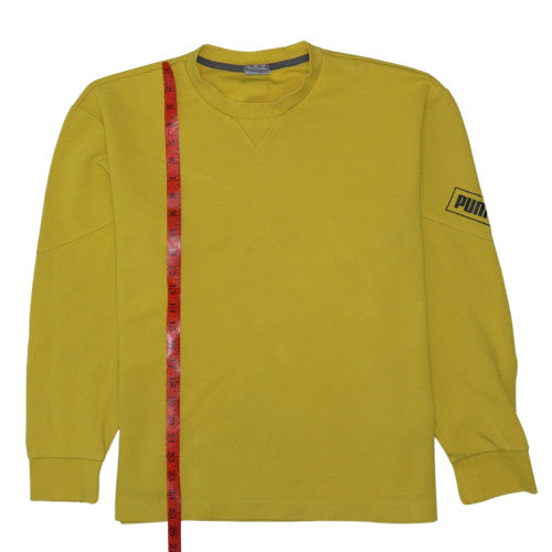 Puma Men's Yellow Crew Neck Pullover Sweatshirt M