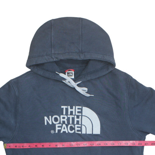 The North Face Men Blue Hoodie Pullover S Cotton Fleece Logo