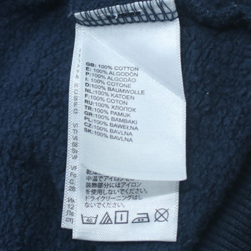 The North Face Men Blue Hoodie Pullover S Cotton Fleece Logo