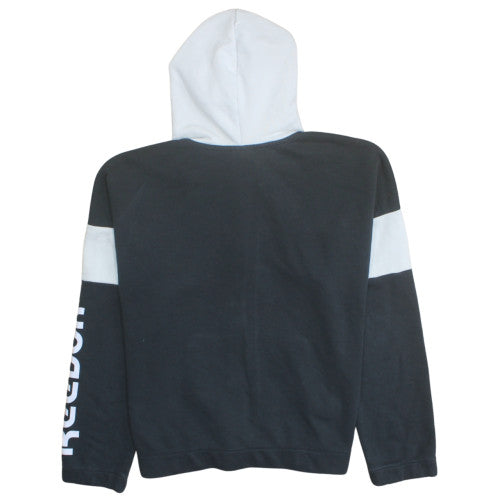 Reebok Men's Black Full Zip Hoodie L Graphic Print Hooded Sweatshirt