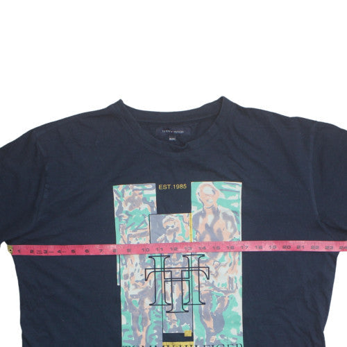 Tommy Hilfiger Men's Blue 2XL Graphic Cotton T-Shirt