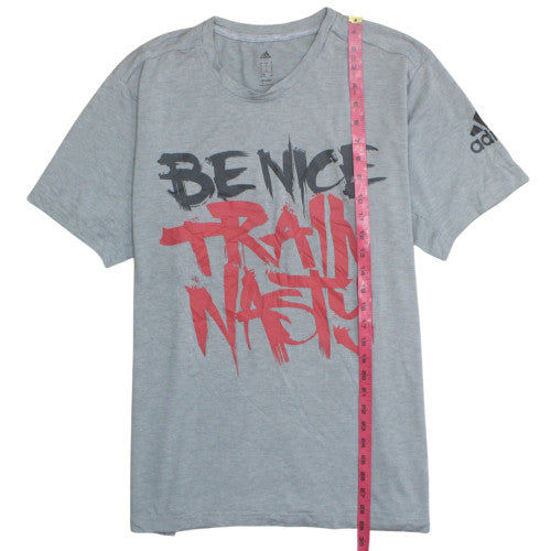 Adidas Men's Grey 'Be Nice Train Nasty' Climalite XL T-Shirt