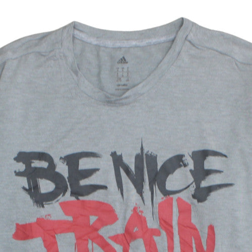 Adidas Men's Grey 'Be Nice Train Nasty' Climalite XL T-Shirt