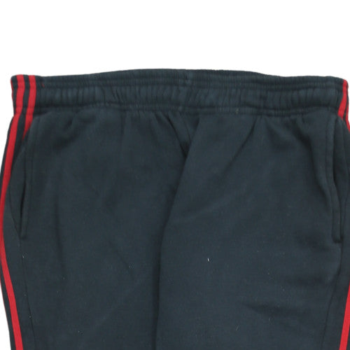 Adidas Men's Black 2XL Jogger Sweatpants with Red Stripes