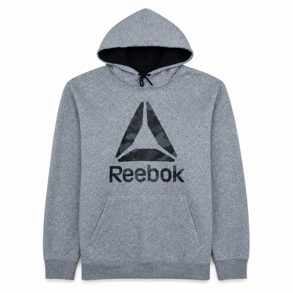 Reebok Men's Grey XL Pullover Hoodie Fleece Sports Sweatshirt