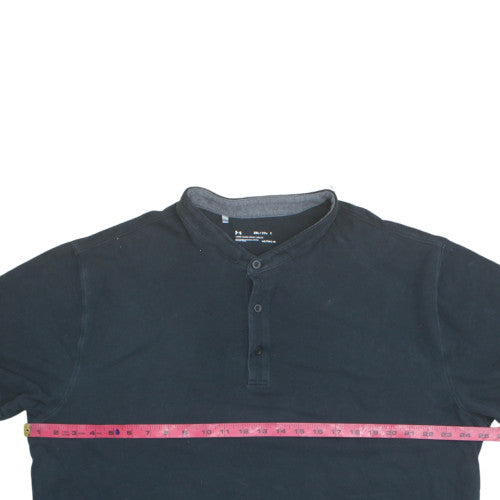Under Armour Men's Black 2XL Henley HeatGear Short Sleeve T-Shirt