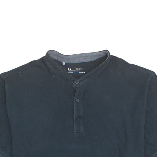 Under Armour Men's Black 2XL Henley HeatGear Short Sleeve T-Shirt