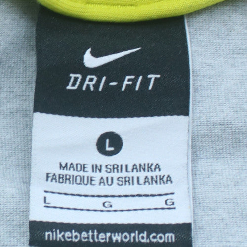 Nike Women’s Grey Dri-Fit Full Zip Hoodie L Lightweight Sportswear
