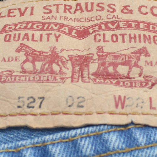 Levi Strauss Men's Blue 527 Wide-Leg Denim Jeans Size 36 Relaxed Fit