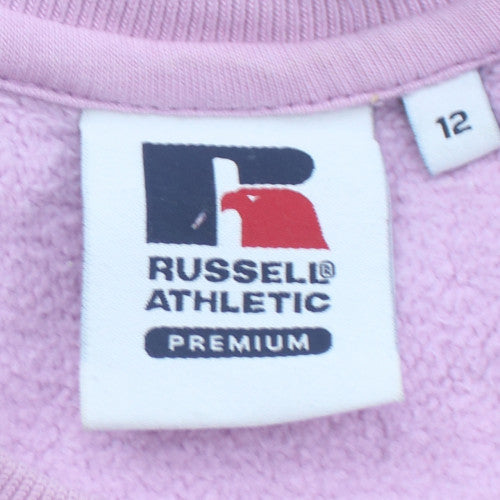 Russell Athletic Women’s Pink Crew Neck Sweatshirt Size 12 Cotton Blend