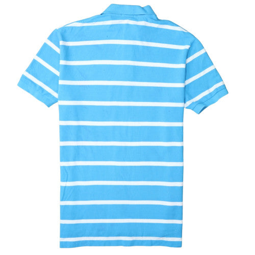 Ralph Lauren Men's Blue White Striped Polo Shirt Size L Classic Fit