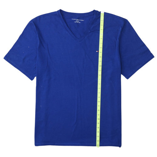 Tommy Hilfiger Men's Blue V-Neck Short Sleeve 2XL T-Shirt Jersey Cotton