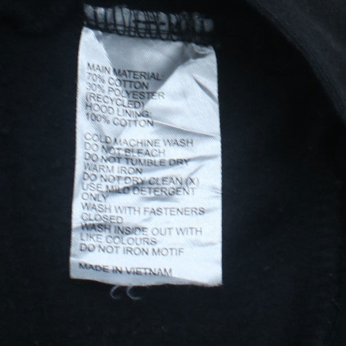 Adidas Men Black XL Full Zip Hoodie with Logo and Stripes